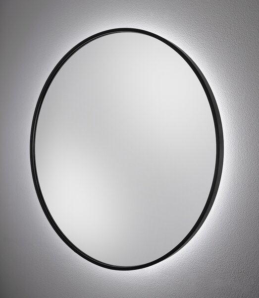 Dubiel Vitrum Zoe oglindă 80x80 cm rotund cu iluminare negru 5905241012988