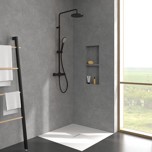 Villeroy & Boch Universal Showers set de duș perete cu termostat cu duș de ploaie negru TVS109002000K5