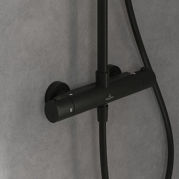 Villeroy & Boch Universal Showers set de duș perete cu termostat cu duș de ploaie negru TVS109002000K5