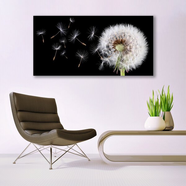 Tablou pe panza canvas Păpădie Floral Alb Negru