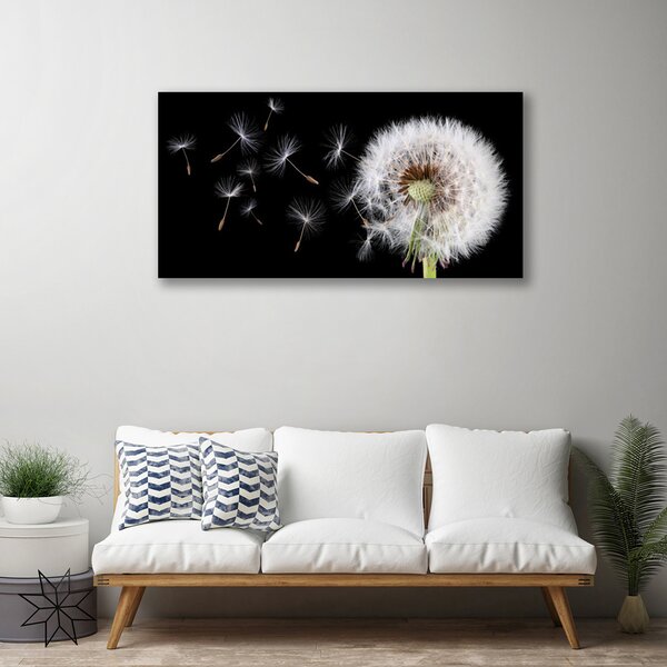 Tablou pe panza canvas Păpădie Floral Alb Negru