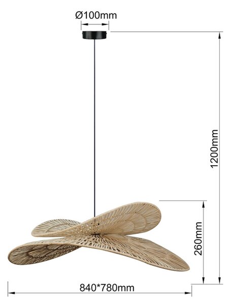 Light Prestige Raya lampă suspendată 1x15 W ratan LP-2704/1P NT