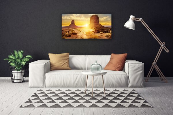 Tablou pe panza canvas Desert Sun Peisaj Galben Maro Verde