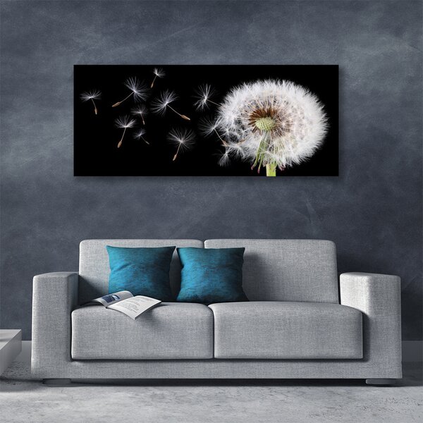 Tablou pe panza canvas Păpădie Floral Alb Negru