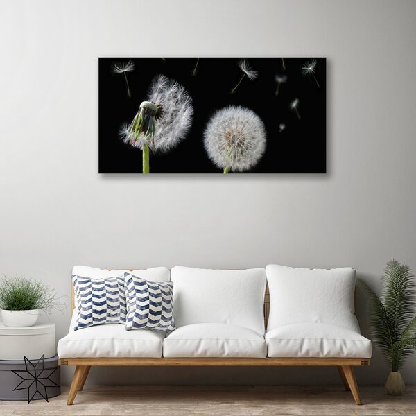 Tablou pe panza canvas Păpădie Floral Alb Negru