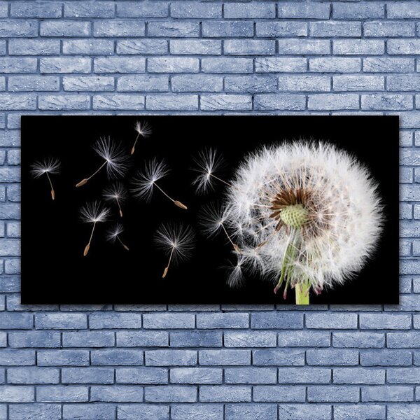 Tablou pe panza canvas Păpădie Floral Alb Negru