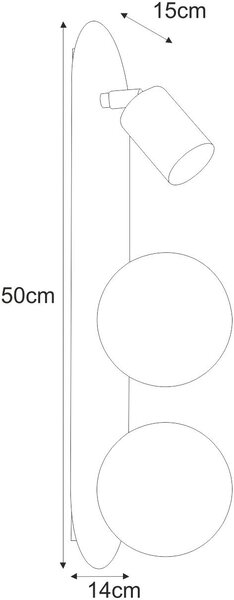 Kaja Aries lampă de perete 3x10 W negru-grafit K-5483