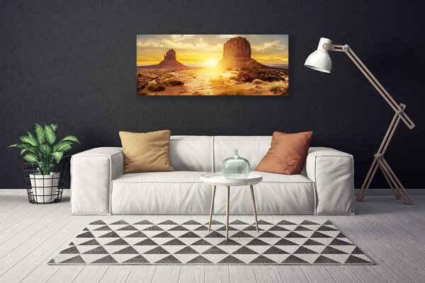 Tablou pe panza canvas Desert Sun Peisaj Galben Maro Verde