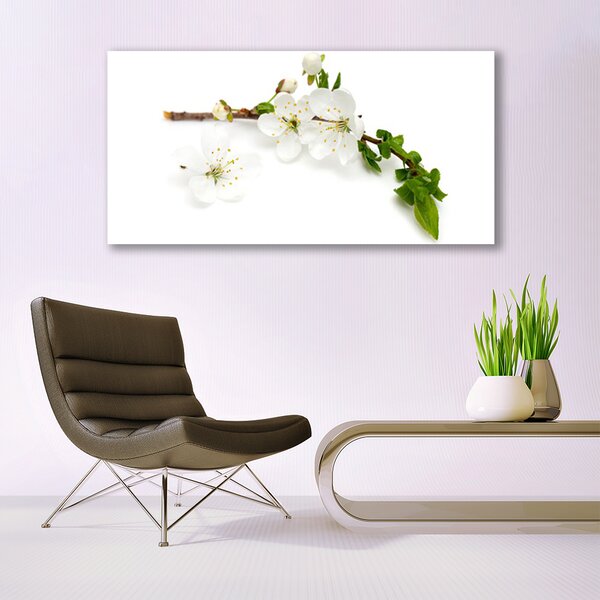 Tablou pe panza canvas Flower Branch Natura Alb Brun Verde