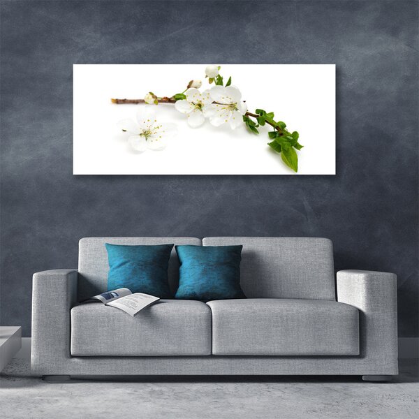 Tablou pe panza canvas Flower Branch Natura Alb Brun Verde