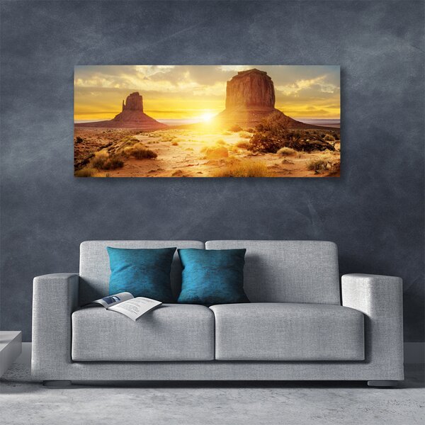Tablou pe panza canvas Desert Sun Peisaj Galben Maro Verde