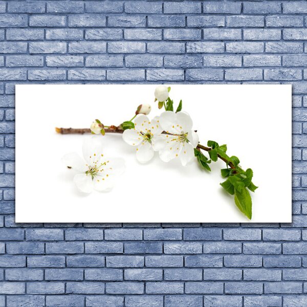 Tablou pe panza canvas Flower Branch Natura Alb Brun Verde