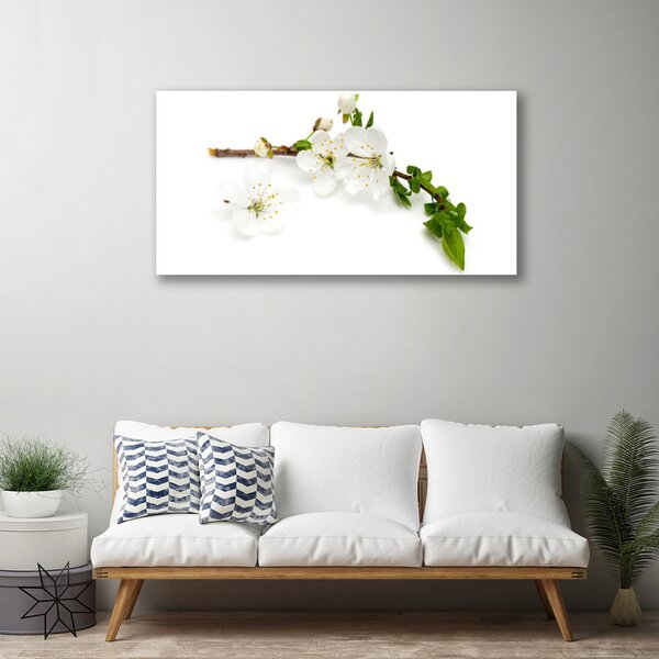Tablou pe panza canvas Flower Branch Natura Alb Brun Verde