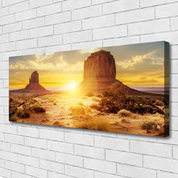 Tablou pe panza canvas Desert Sun Peisaj Galben Maro Verde