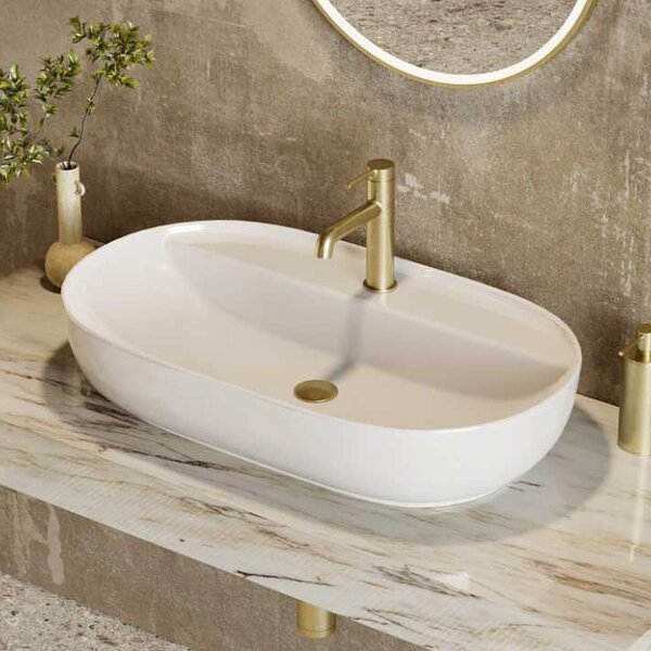 Actima Jima lavoar 71x40 cm ovale de blat alb luciu CEAC.2002.710.WH