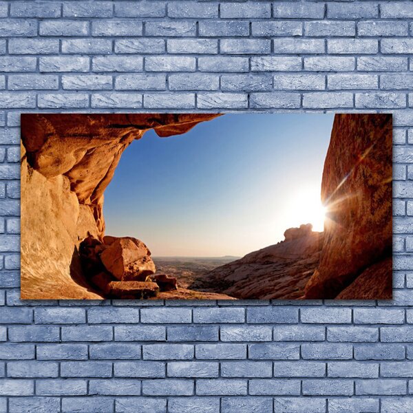 Tablou pe panza canvas Rock Sun Peisaj Maro Albastru