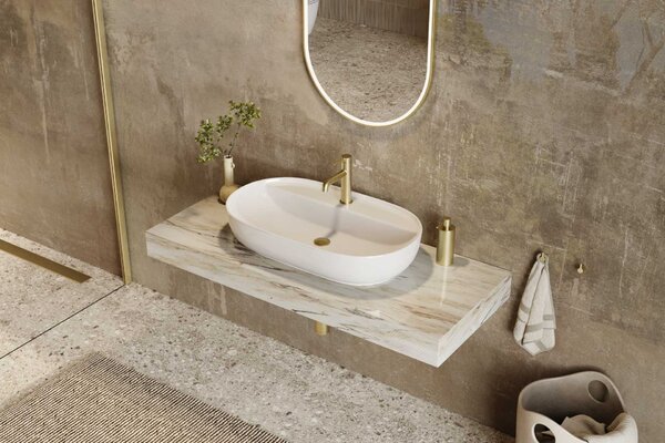 Actima Jima lavoar 71x40 cm ovale de blat alb luciu CEAC.2002.710.WH