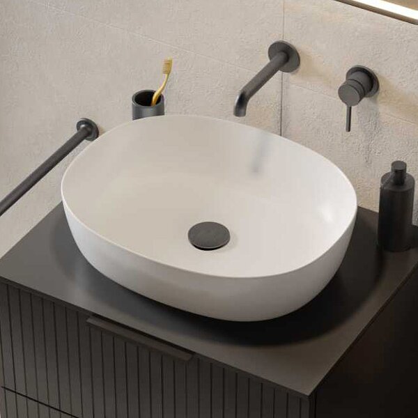 Actima Jima lavoar 51x36.5 cm ovale de blat alb luciu CEAC.2001.510.WH