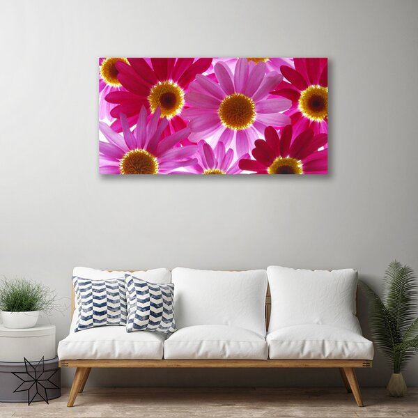 Tablou pe panza canvas Flori Floral galben roz