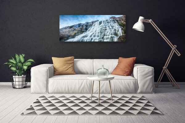 Tablou pe panza canvas Watterfall Natura Albastru Gri