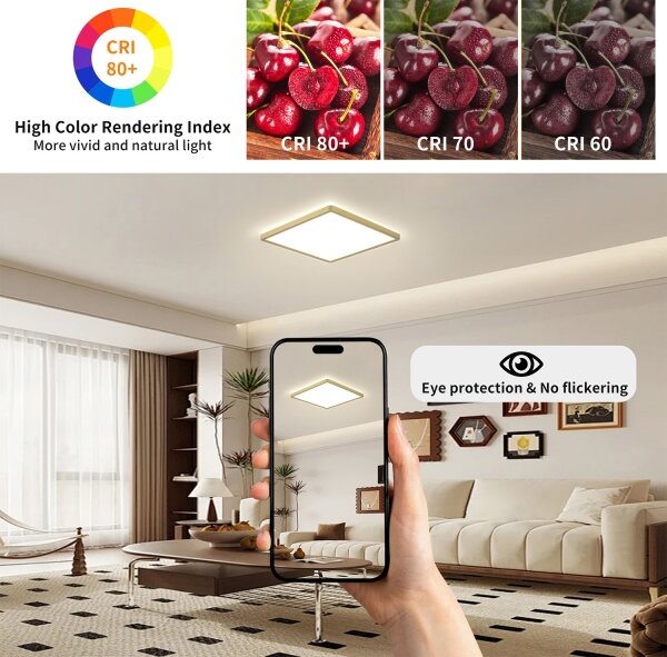 Brilagi - Corp de iluminat LED pentru baie ULTRA SLIM LED/18W/230V 30x30 cm auriu IP54