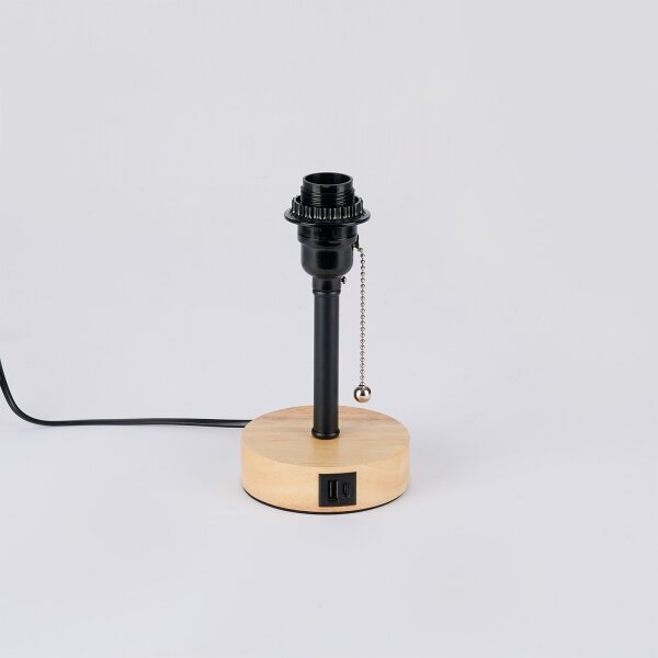 Brilagi - Lampă de birou TABLON cu port USB, 1xE27/25W/230V, stejar/negru