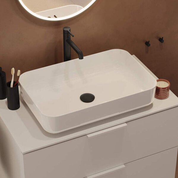 Excellent Cori 2.0 lavoar 58x38 cm dreptunghiular de blat alb luciu CEEX.6901.580.WH