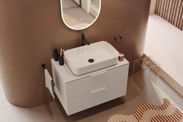 Excellent Cori 2.0 lavoar 58x38 cm dreptunghiular de blat alb luciu CEEX.6901.580.WH