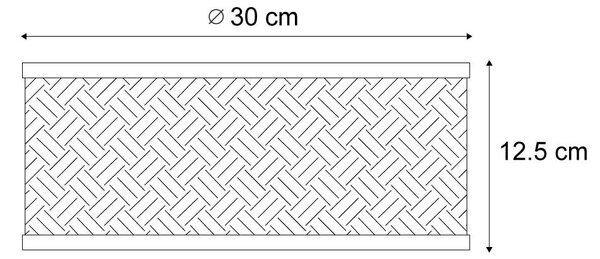 Plafonieră orientală din ratan cu negru 30cm - Tremmo