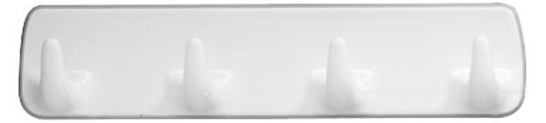 Cuier de perete cu 4 cârlige Wenko Hook Strip White, alb