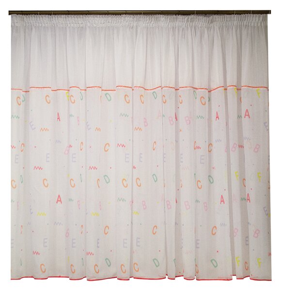 Perdea Velaria voal litere multicolore, 480x160 cm