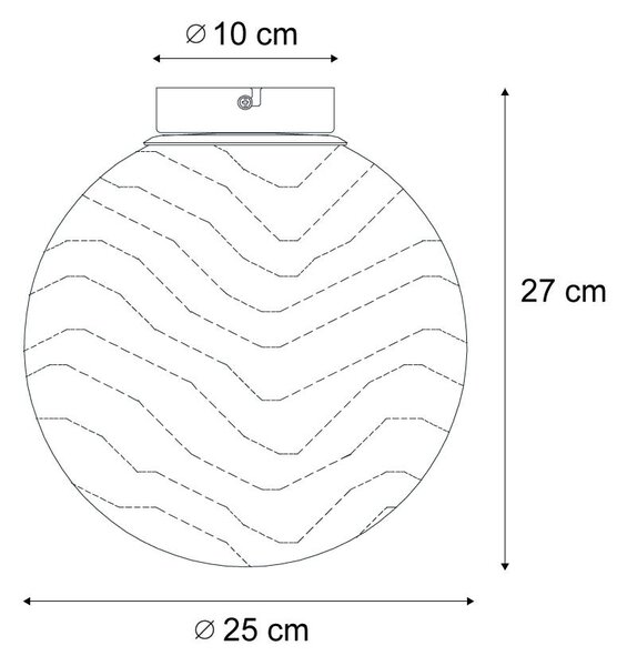 Plafonieră de design din alamă cu sticlă albă degrade - Pillon