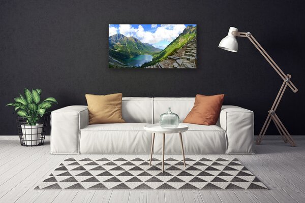 Tablou pe panza canvas Munții Peisaj Gri Verde Albastru