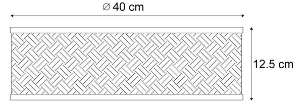 Plafonieră orientală din ratan cu negru 40cm - Tremmo
