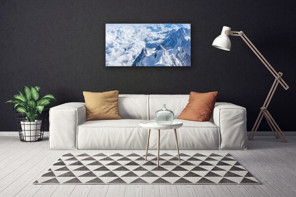 Tablou pe panza canvas Munții Peisaj Gri Alb