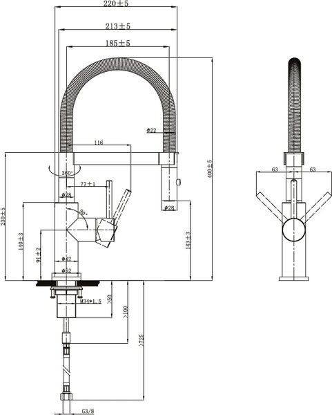 Villeroy & Boch Steel Expert Compact baterie bucătărie pe picior oţel inoxidabil 927300LC