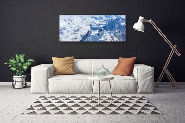 Tablou pe panza canvas Munții Peisaj Gri Alb