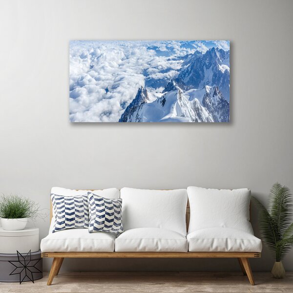 Tablou pe panza canvas Munții Peisaj Gri Alb