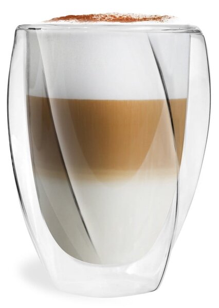 Set 2 pahare cu perete dublu Vialli Design Latte, 300 ml