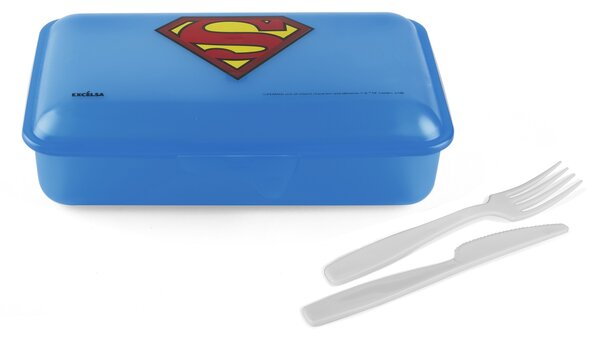 Cutie pentru pranz cu tacamuri, L22xl13xH6,5 cm, Superhero Superman