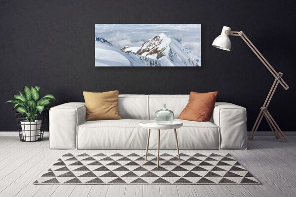 Tablou pe panza canvas Munții Peisaj Gri Alb