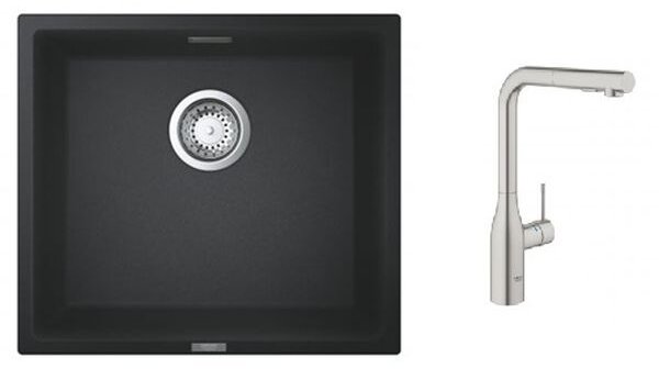Set baterie bucătărie Grohe Essence 30270DC0, chiuvetă din granit Grohe K700 31653AP0