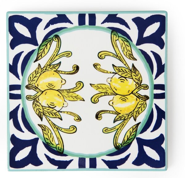 Suport pentru vase fierbinti, din ceramica si pluta, L15xl15 cm, Amalfi Multicolor