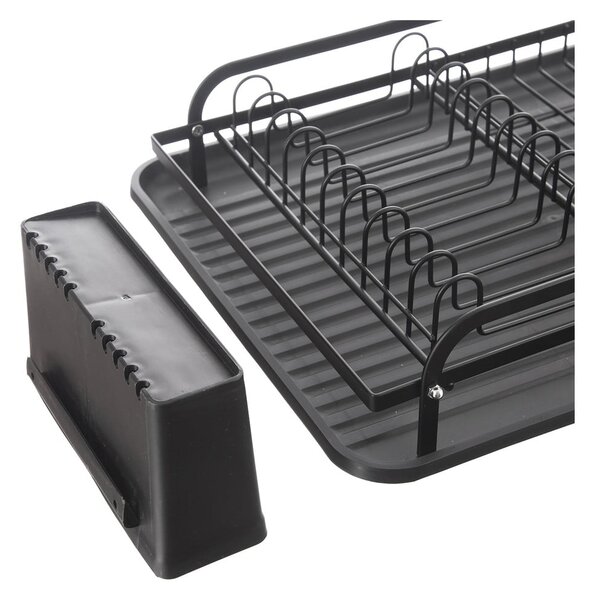 Scurgător de vase negru cu două nivele din metal 42,5x32 cm Radka – Orion