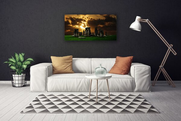 Tablou pe panza canvas Pietrele Peisaj Gri Verde