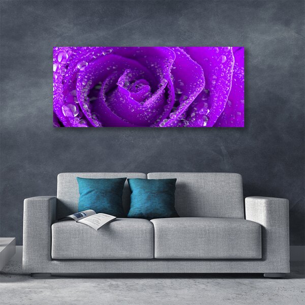 Tablou pe panza canvas Rose Floral violet