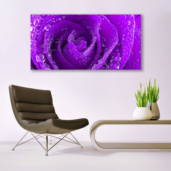 Tablou pe panza canvas Rose Floral violet