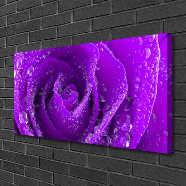 Tablou pe panza canvas Rose Floral violet