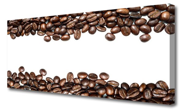 Tablou pe panza canvas Boabe de cafea Bucatarie Brun Alb