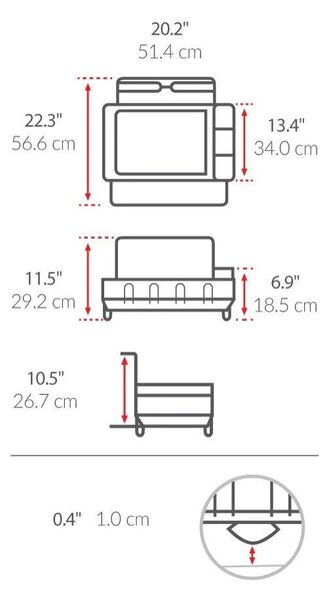 Scurgător de vase din oțel inoxidabil – simplehuman